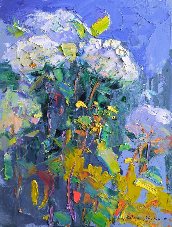Hydrangea . Blooming garden
