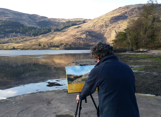 Scottish Highlands Landscape Painting Loch Leven