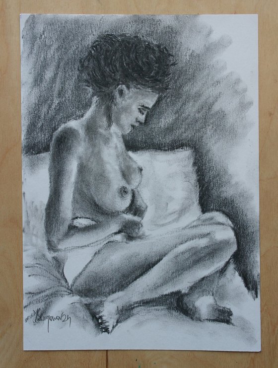 Female Figure 32 Charcoal Sketch