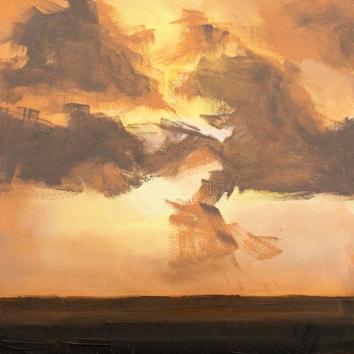 Impressionistic Landscape Oil Painting By Hal Bohner, 8 X 8, Into The Sun 2, Original Artwork