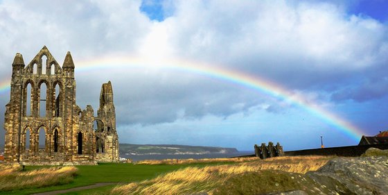 Whitby Abbey rainbow : 2020 Aug    1/20 18' X 12"