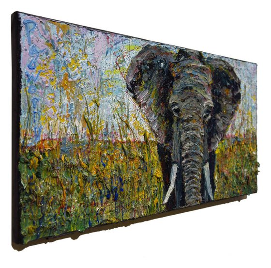 Original Oil Painting Elephant