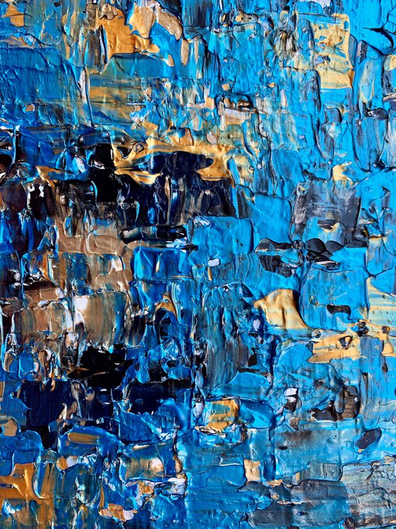 The Blue Sound - TEXTURED ABSTRACT ART – MODERN PAINTING. READY TO HANG!