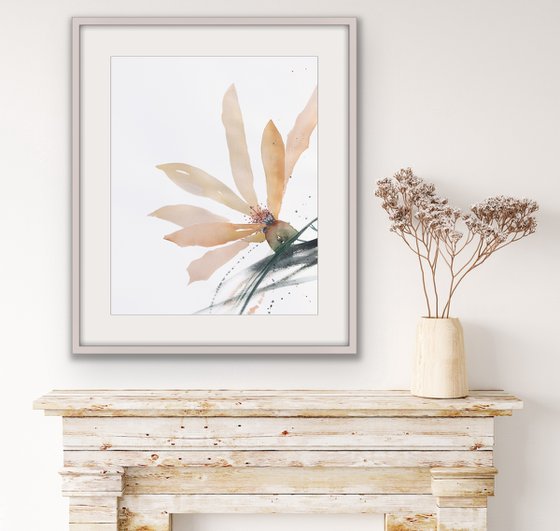 Care. Floral shades. A series of abstract original watercolors in pastel colors.