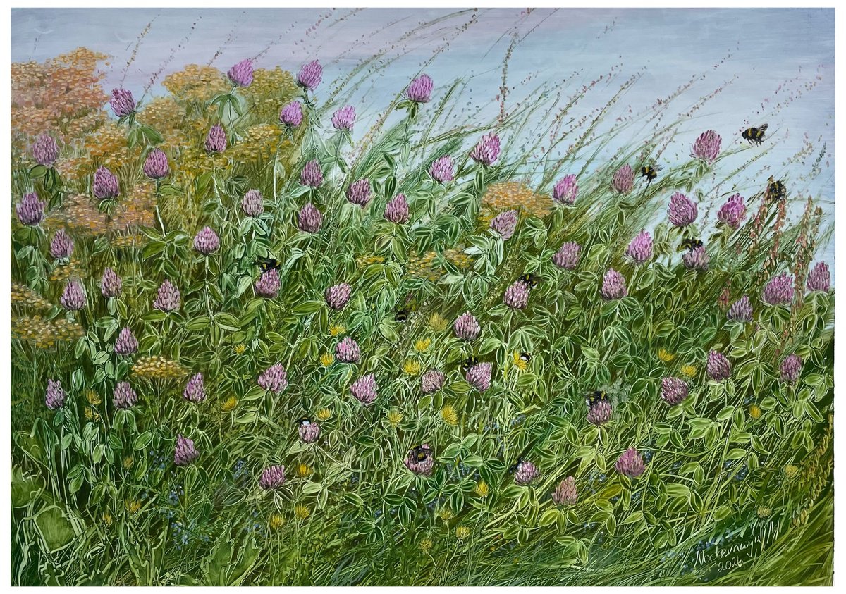 Oil Painting , Clover By Maija Nochevnaya, 28 X 20, Artwork For Sale On Artfinder