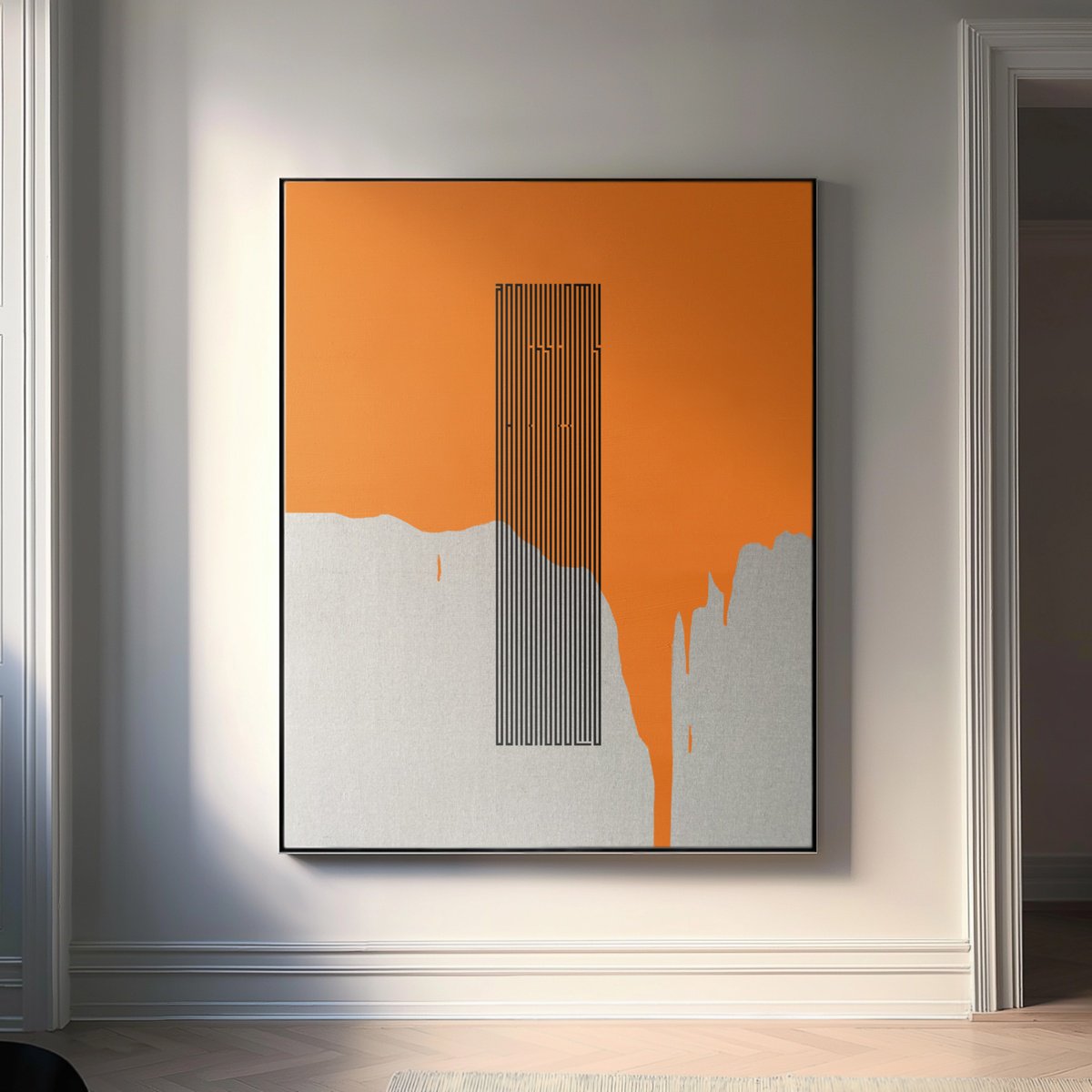 Geometric Abstract Acrylic Painting By Andrey Pavli, 47 X 59, Sunset, Original Artwork