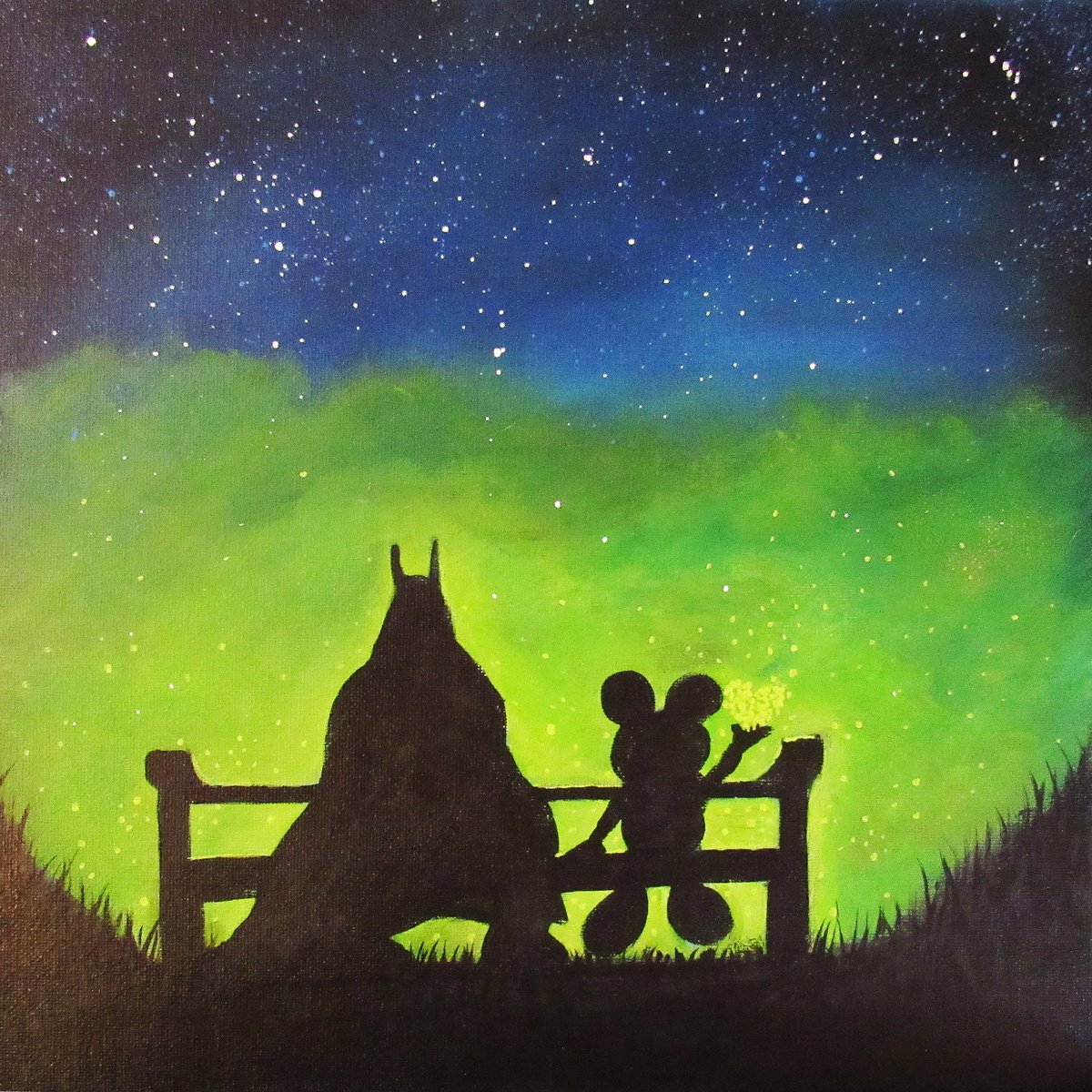 Illustrative Abstract Acrylic Painting By William F. Adams, 12 X 12", Even Superheroes Need A Break For..., Original Artwork