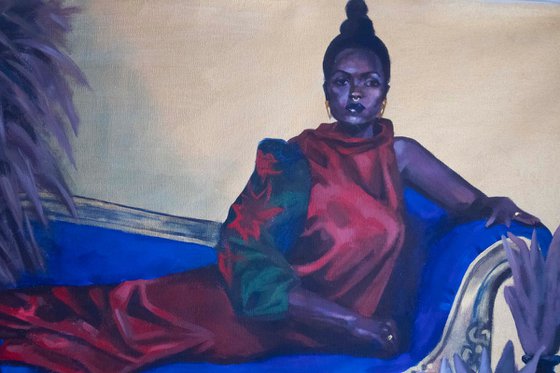 Portrait painting of two beautiful woman