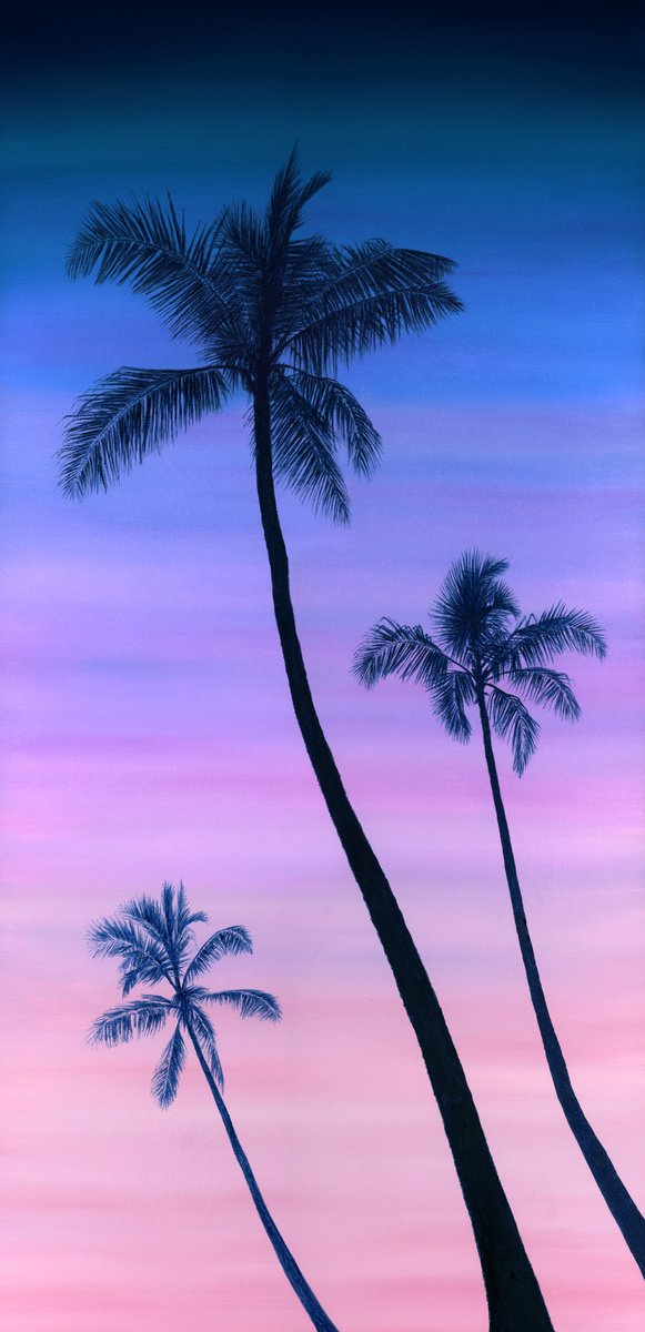 Sunset by the Palm Trees by Marlene Llanes