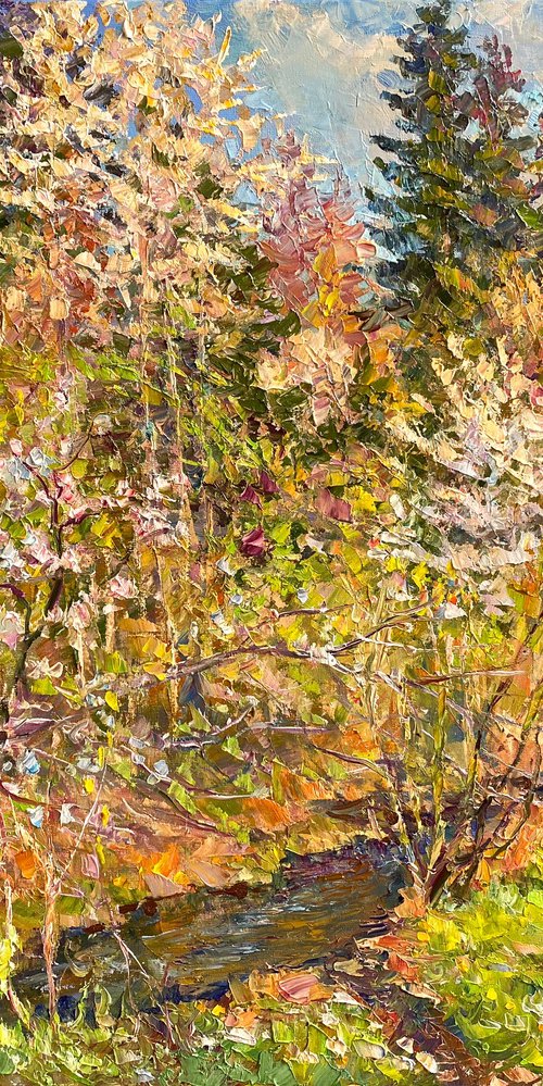 Amid hills and wooded slopes by Aleksandr Dubrovskyy