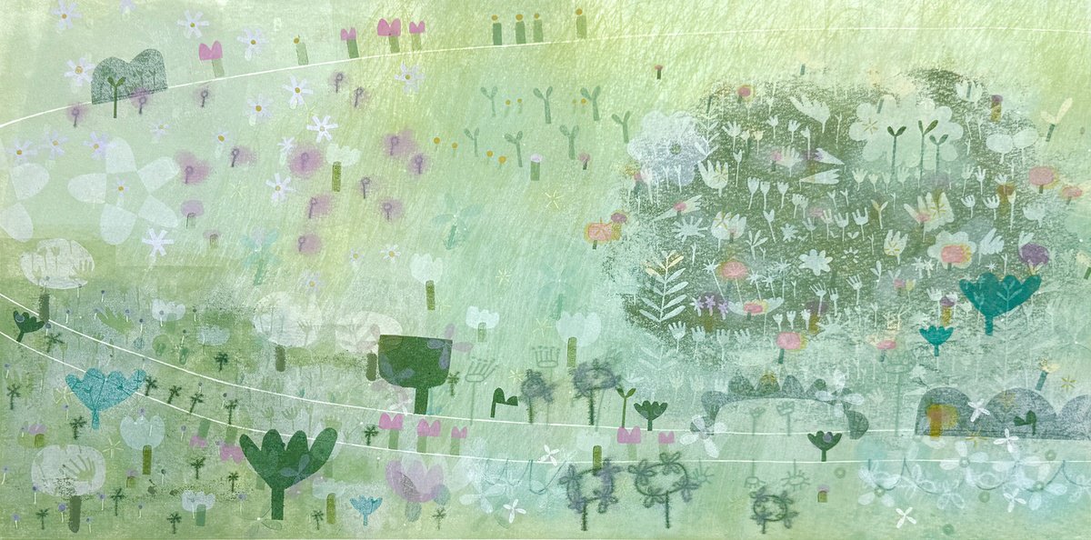 Illustrative Landscape Limited Edition Print By Sarah Broughton, 16 X 8", Coastal Path I - Devon, Original Artwork