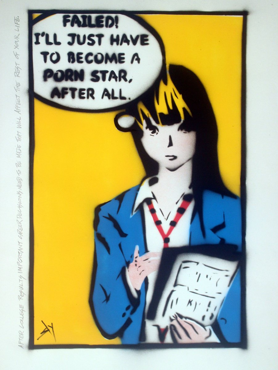 Urban And Pop Painting , After College Results...(U) By Juan Sly, 23 X 30, Artwork For Sale On Artfinder