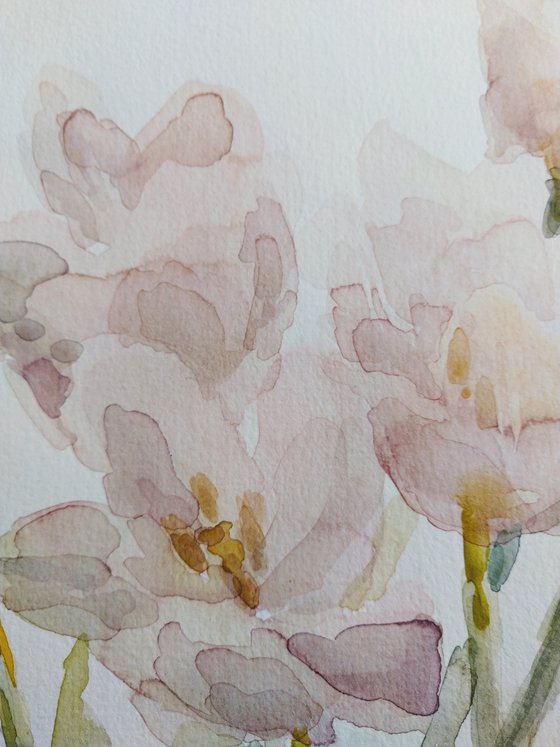 Tulips. Original watercolour painting.