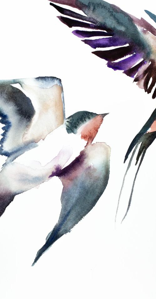 Swallows in Flight No. 5 by Elizabeth Becker