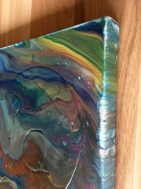 "Wormhole" - Original Abstract PMS Acrylic Painting - 12 x 9 inches