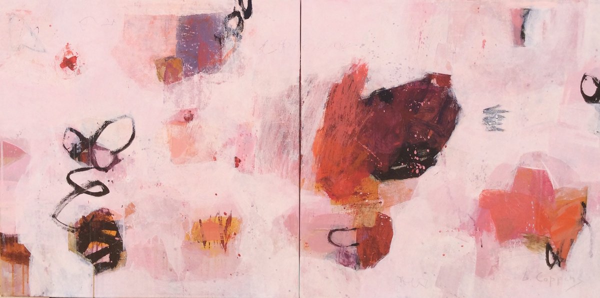 Whispers of the Heart - diptych by Linda Coppens