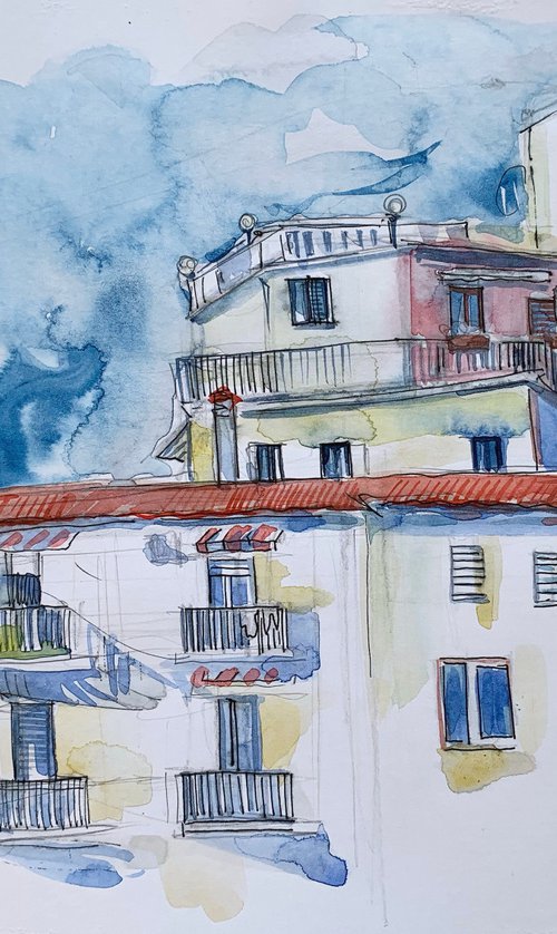 Sketch of cityscape Italy by Olga Pascari