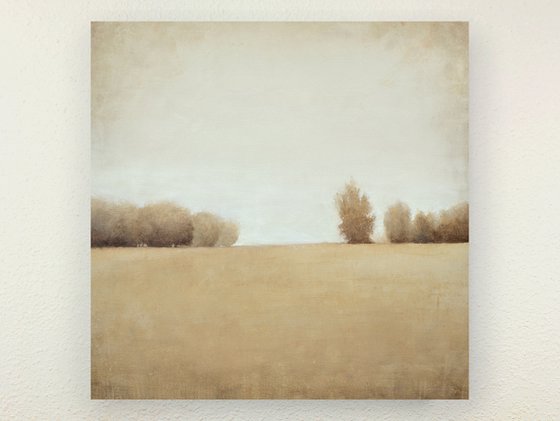 Warm Afternoon 220414, earth tones tonal landscape with trees