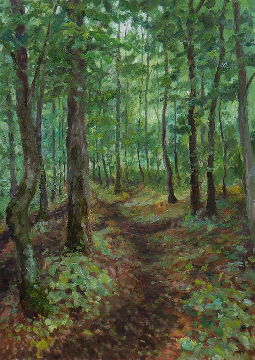 The Forest Path - summer landscape painting by Nikolay Dmitriev