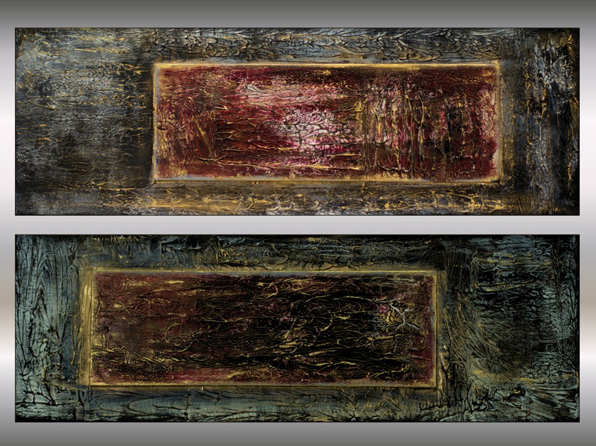 Abstract Acrylic Painting By Edelgard Schroer, 24 X 35, Red Love, Original Artwork