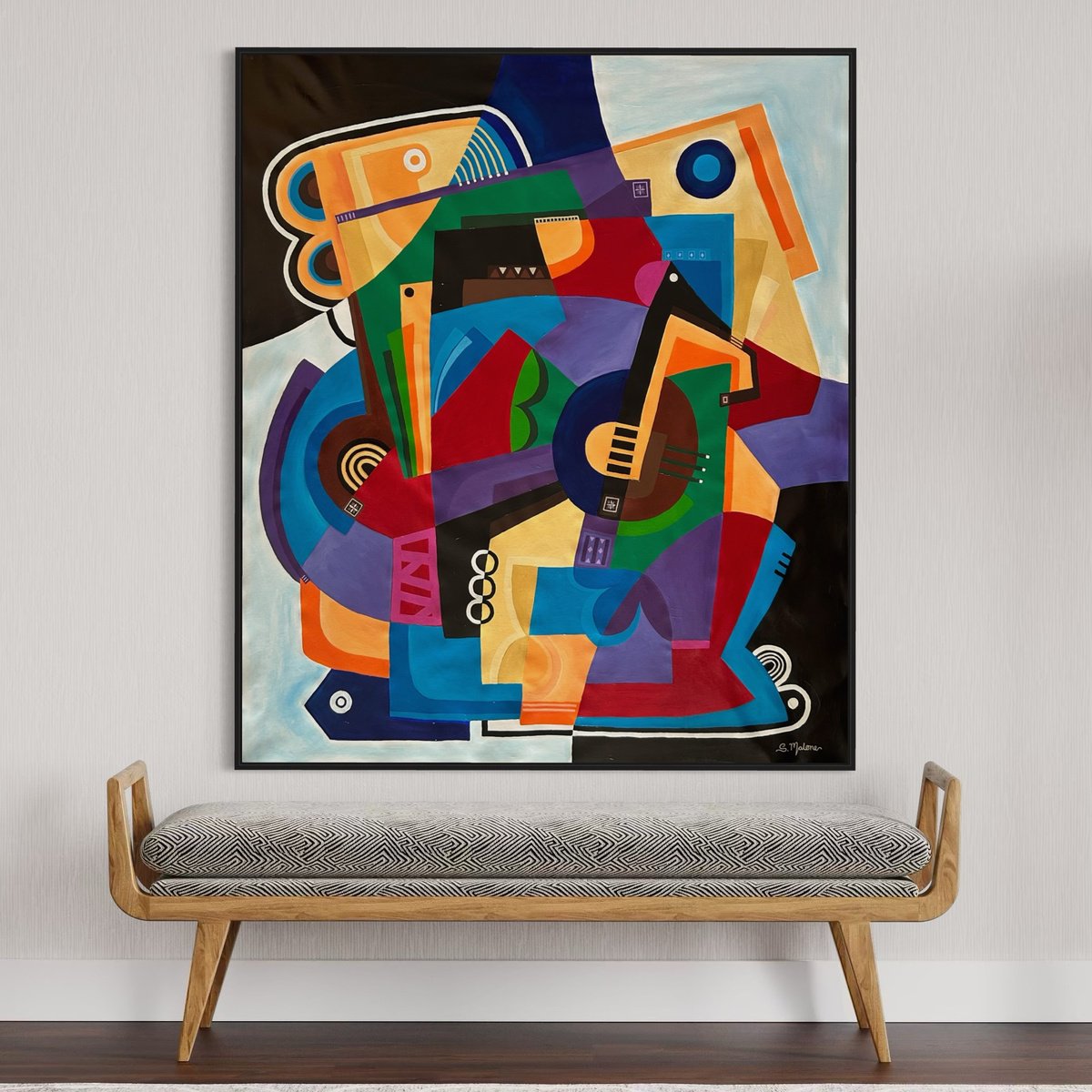 Abstract Acrylic Painting By Samantha Malone, 47 X 55", Groove Is In The Art, Original Artwork