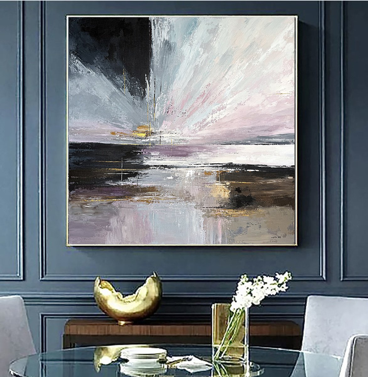 Luminous Breakpoint-Pink Gold Clouds By Tatiana Malinovscaia, 31 X 31, Artwork For Sale On Artfinder