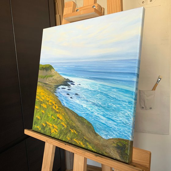 Praia das Maçãs - 40x40 cm, oil painting