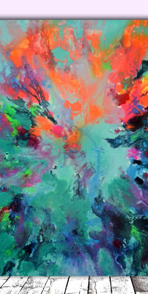 Pure Harmony I - Abstract Painting, Modern Fauve Neogestural - Ready to Hang by Soos Tiberiu
