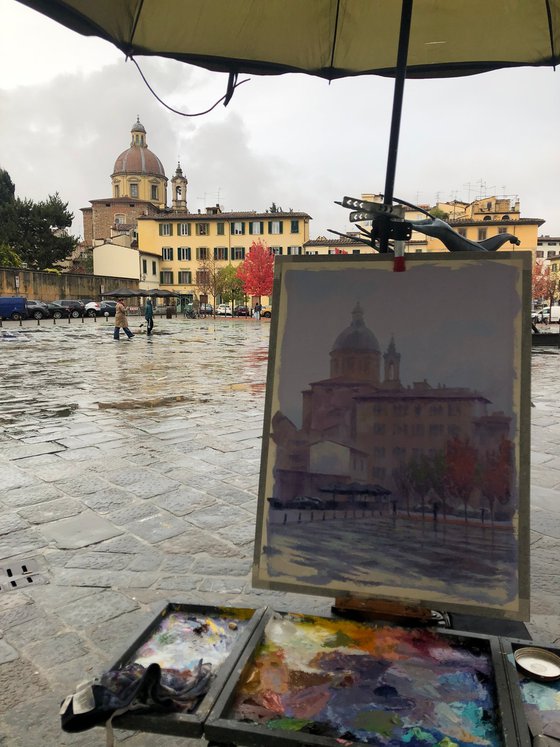 Pioggia a Firenze, Plein Air