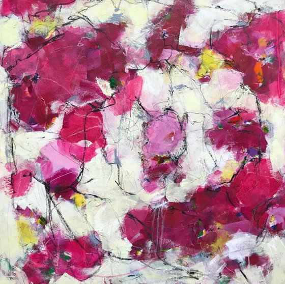 Promising a Rose Garden - Large, contemporary painting