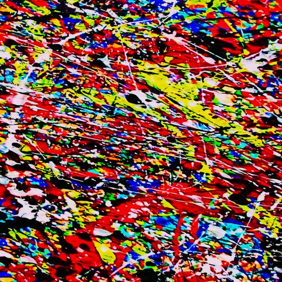 COLOR EXPLOSION, Pollock style, framed