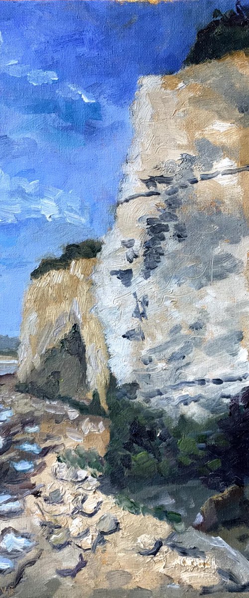 Cliffs at Pegwell Bay Kent An original oil painting by Julian Lovegrove Art