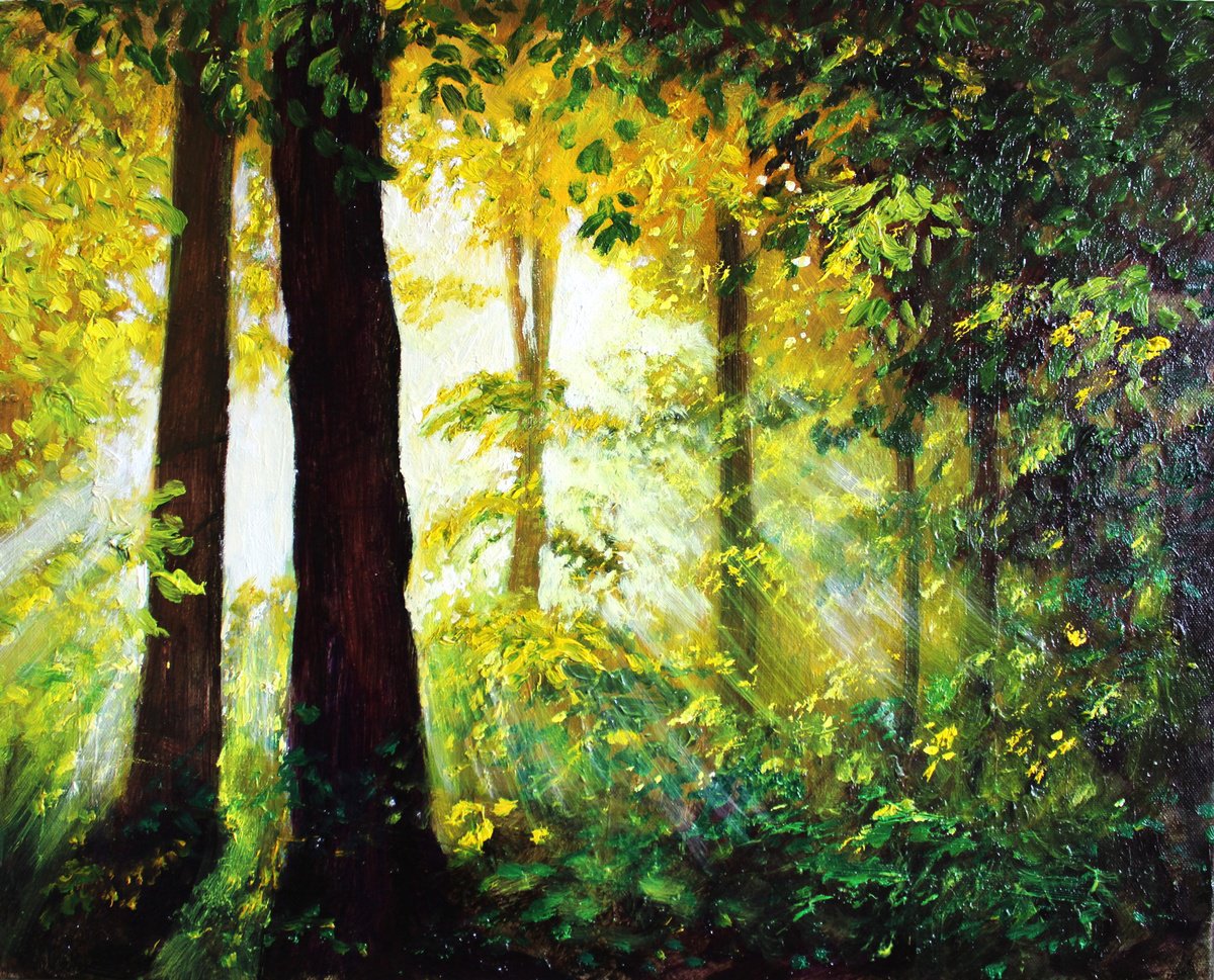 Impressionistic Landscape Oil Painting By Rod Bere, 20 X 16", Better Times Ahead, Original Artwork