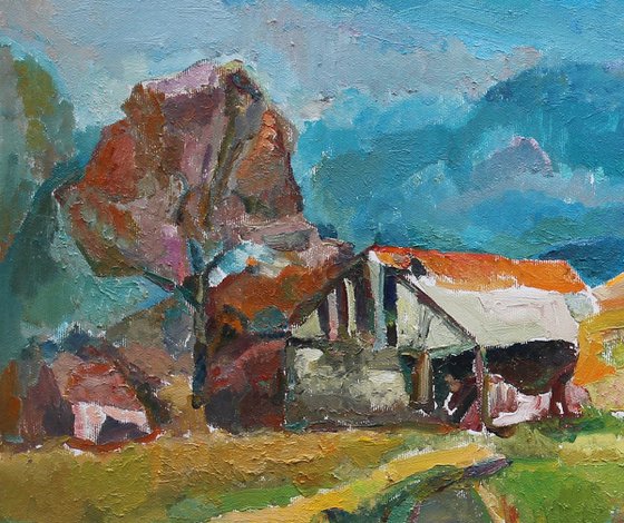 Houses with orange roofs