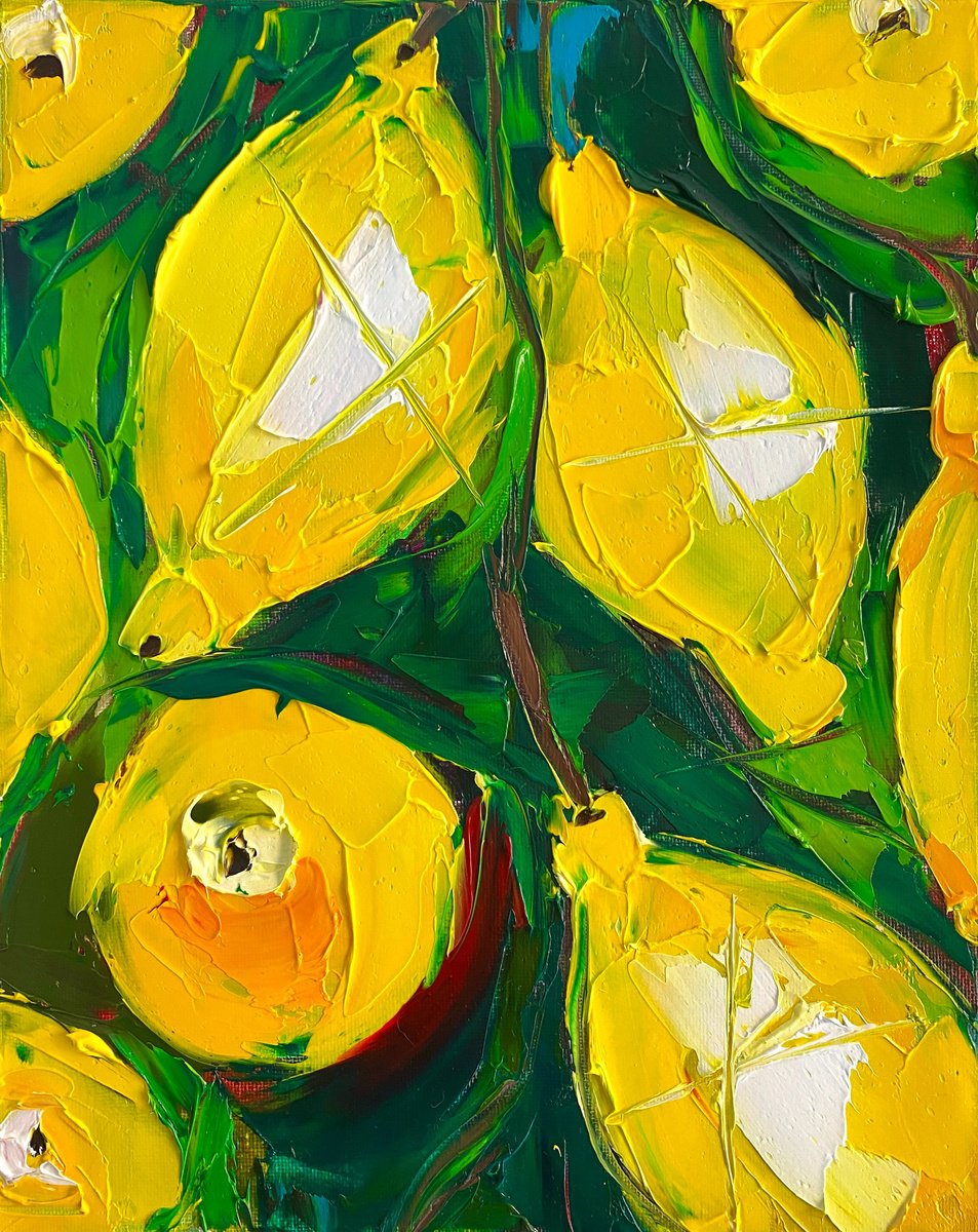 Expressive Oil Painting , Tales Of The Lemon Grove By Lina Redford, 12 X 16, Artwork For Sale On Artfinder