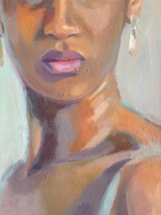 Black Woman with Earrings