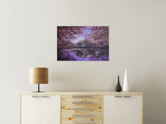 Blossom Trees By Moonlight