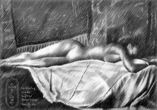 Reclining Nude after Breither – 27-04-24 by Corné Akkers