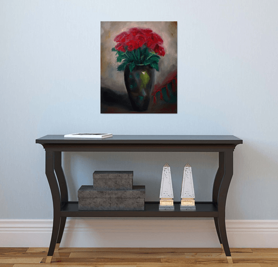 Red Roses painting Oil painting on canvas