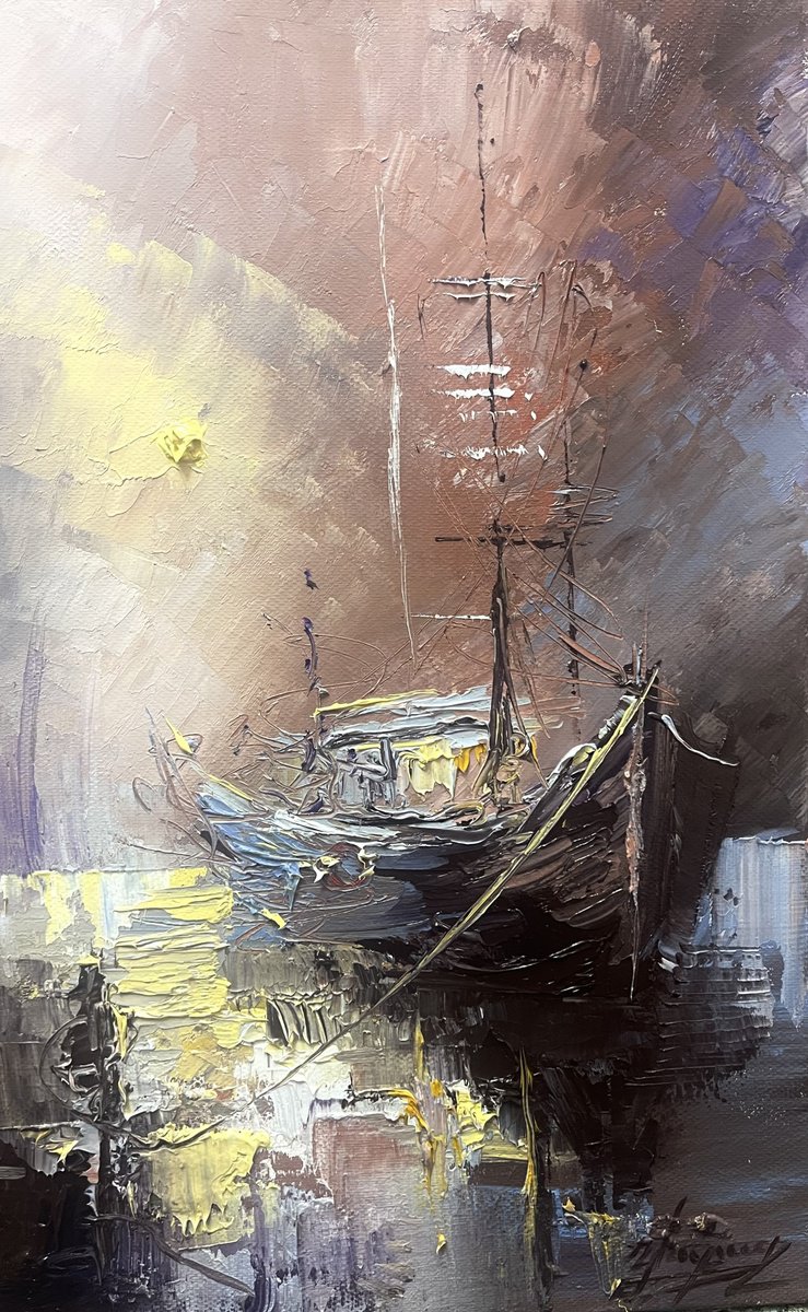 Impressionistic Landscape Oil Painting By Vahe Bagumyan, 9 X 14", Sturm