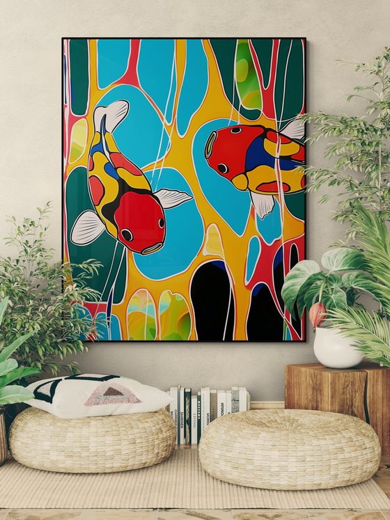 Geometric abstraction with fishes #6