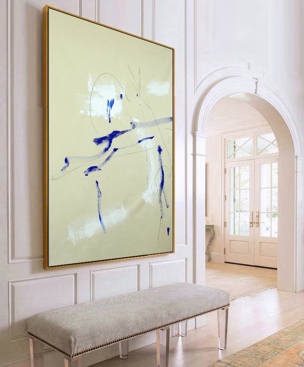 Abstract Oil Painting By Hugh Abernethy, 36 X 48, Seer., Original Artwork