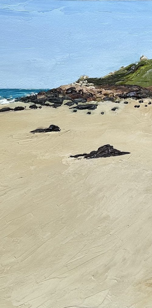 The Island from Porthmeor Beach by Ann Palmer