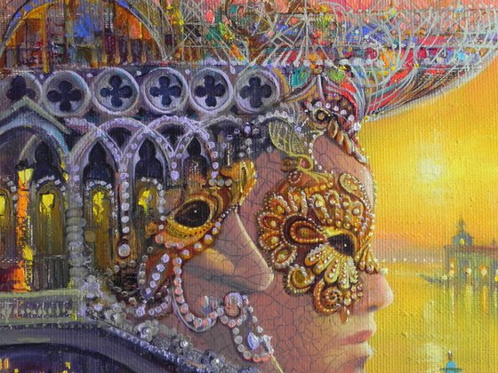 "Carnival Travel" Original painting Oil on canvas Home decor