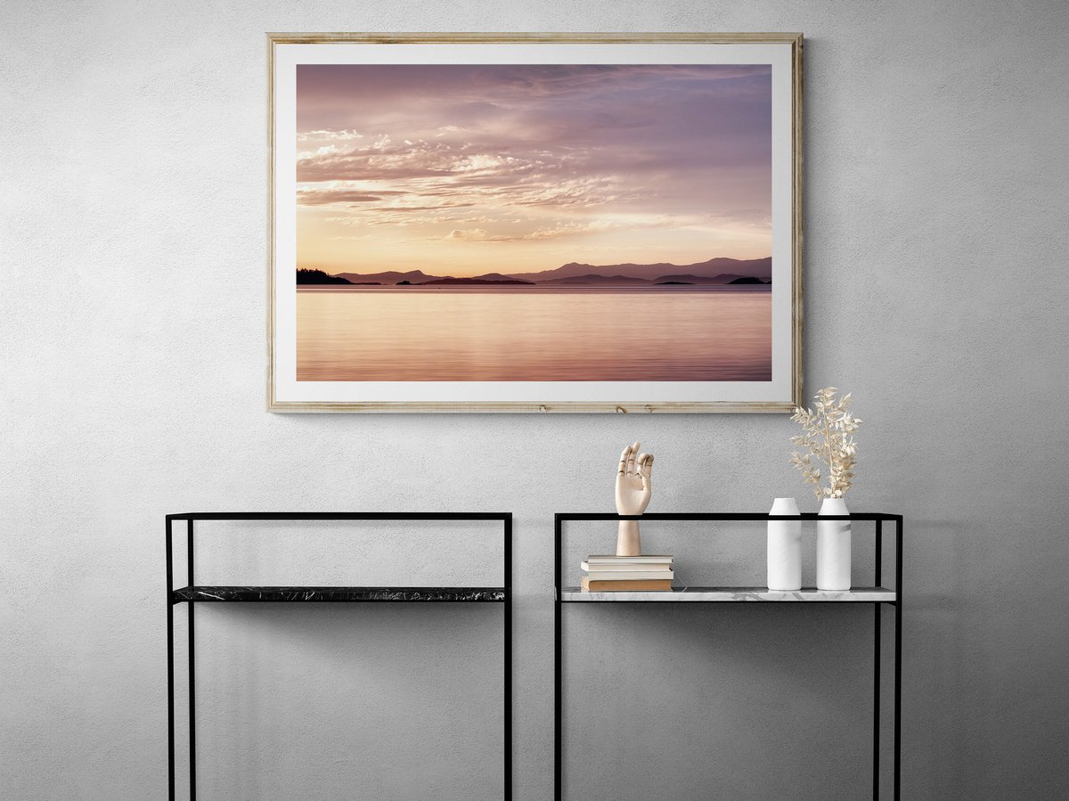 Impressionistic Landscape Photograph By Karim Carella, 28 X 20", Pacific Sunset, Original Artwork