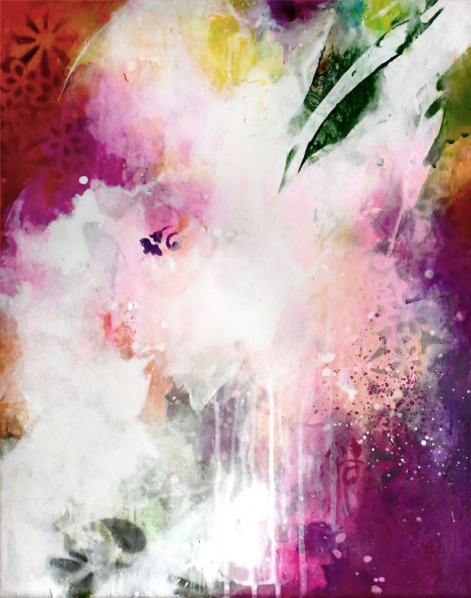 Abstract Acrylic Painting By Kirsten Handelmann, 16 X 20", Village Flair, Original Artwork