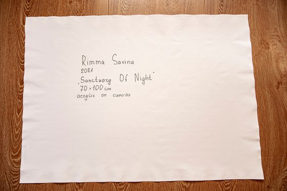 Palm trees shadows and starlight