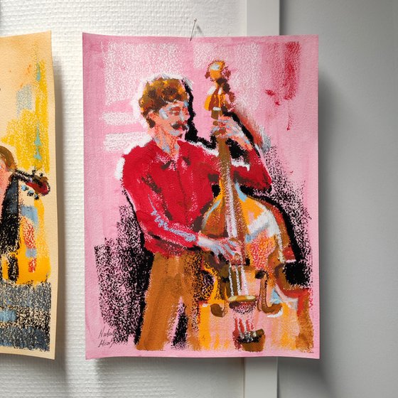 Bass Line — Oil Pastel Painting
