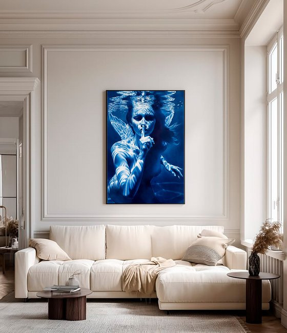The Mermaid's Enigma – Underwater Blue Nude