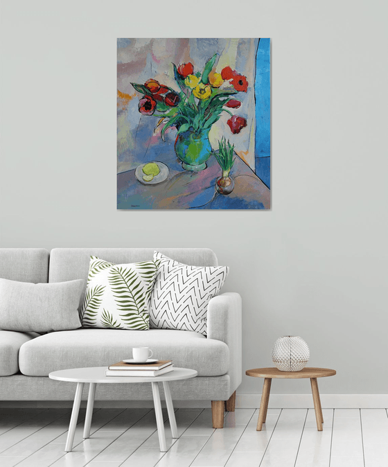 Still life with tulips